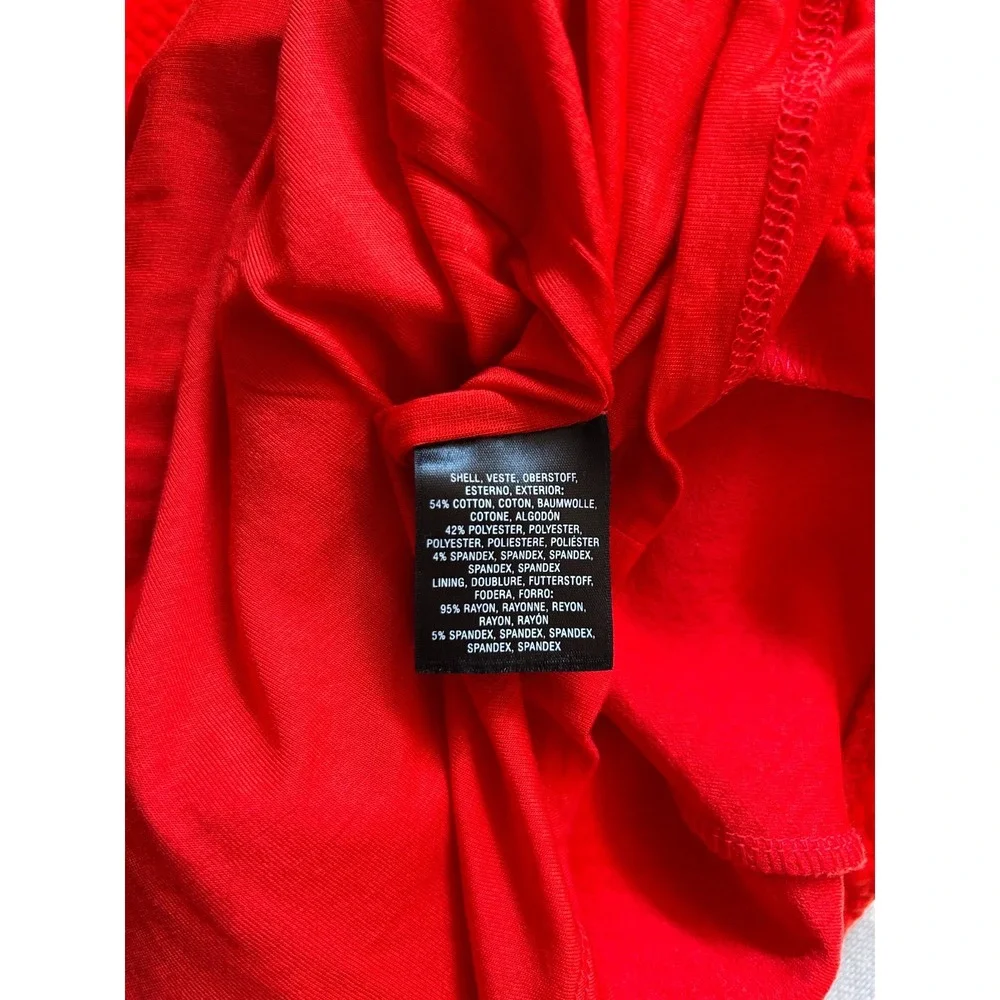 Anthropologie Maeve Dress Textured Buttons Sleeveless Red V-Neck Size X-Small - Picture 9 of 11